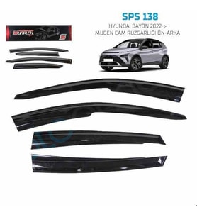 Hyundai Bayon Mugen Cam Rüzgarlığı 2022 sonrası 4'lü Sunplex (Beyaz)