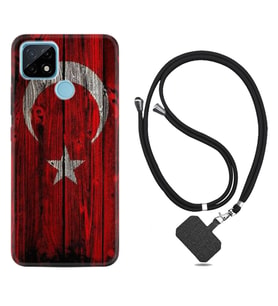 Realme C11 C21 C21Y C25Y C11 2021 Kılıf Boyun Askılı Silikon Şanlı Türk Bayrağı 2 1317