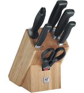 Zwilling Four Star Blok Bıçak Seti, Paslanmaz Çelik, Manyetik Bıçak Bloklu, Gümüş (Çok Renkli)