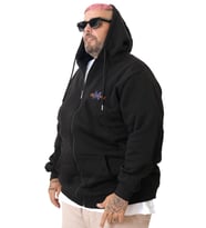 Mode XL Büyük Beden Erkek Kapüşonlu Fermuarlı Sweatshirt U25803 Siyah