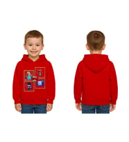 Unisex  Baskılı brawl stars Çocuk Swaetshirt Kapüşonlu 3 İplik Şardonlu (Kırmızı)
