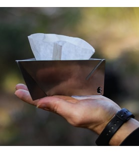 Kamp Ayısı® CoffDripp™ V60 Filtre Kahve Demlik: Katlanabilir Paslanmaz Çelik Kah (Gri)