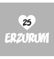 Kalpli 25 Erzurum Araba Sticker  siyah 20x15 CM (Beyaz)