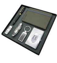 Signator® Signum  Kişiye Özel Set - Titanyum Krom Anahtarlık + 32 Gb. Usb Bellek + Not defteri  + Roller Kalem + Çok Fonksiyonlu Çakı ve Kartvizitlik  İsme Özel Hediyelik Set (Karışık)