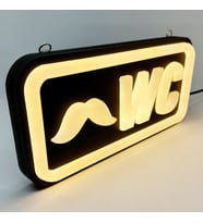Leon Işık 'WC ERKEK' Işıklı Özel Tabela-Led ile Neon Görünümlü Tabela-G.IŞIĞI (29X15CM)