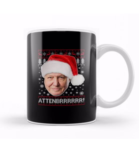 Attenbrrrrrr David Attenborough Christmas Knit Kupa Bardak Porselen