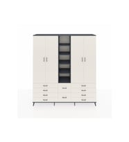 Hyperion Gardrop 9 Raflı 10 Çekmeceli 2 Askılı 220x44x243 Antrasit-Aytaşı/Aytaşı