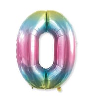Benim Marifetlerim  0 rakamı Rengarenk Folyo Balon 40 inch 90 cm