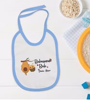 BK Kids Kişiye Özel Mavi Bebek Mama Önlüğü - Model 13
