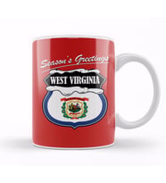 Seasons Greetings West Virginia Christmas Kupa Bardak Porselen