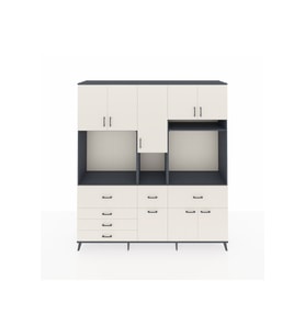 Hyperion Dolap 10 Raflı 6 Çekmeceli 8 Kapaklı 220x44x243 Antrasit-Aytaşı/Aytaşı