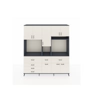 Hyperion Dolap 10 Raflı 6 Çekmeceli 8 Kapaklı 220x44x243 Antrasit-Aytaşı/Aytaşı