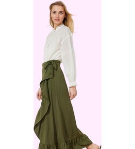 Kadın Yazlık Maxi Etek Dokuma Kumaş Anvelop Sarong Kesim Renk Günlük Kullanım Modern Tasarım