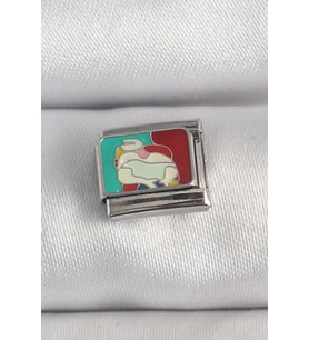 316L Çelik Gümüş Renk Renkli Portre Model Nomination Charm - TJ-BC1387