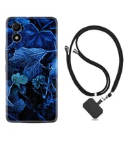 TCL 303 Kılıf Silikon Boyun Askılı İpli Desenli Silikon Blue Foid 1628