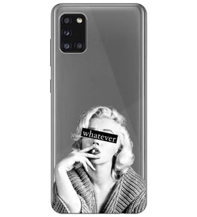 Samsung Galaxy A31 Uyumlu Marilyn Monroe Desenli Şeffaf Telefon Kılıfı