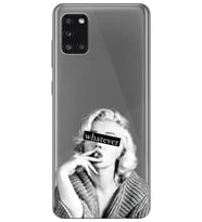 Samsung Galaxy A31 Uyumlu Marilyn Monroe Desenli Şeffaf Telefon Kılıfı
