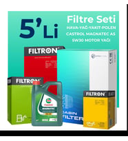 Filtron Mercedes E320 Dizel 204 HP Filtre Bakım Seti Castrol Motor Yağlı (2003-2006) 5 Li