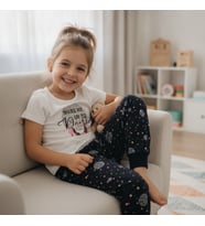 Çocuk Baskılı Beyaz Renk 2'li Takım CB1050