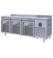 Iceinox Tezgah Tip Snack Buzdolabı 3 Cam Kapılı (Gri)