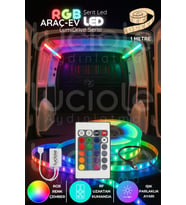 LumiDrive 1m RGB 5050 LED Şerit – 24 Tuş Kumanda, Modüllü Sistem, Yapışkanlı