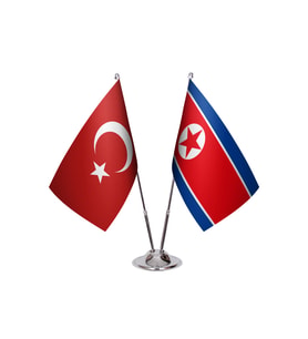 Kuzey Kore İkili Masa Bayrağı