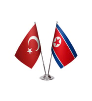 Kuzey Kore İkili Masa Bayrağı