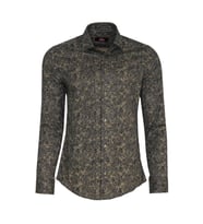 Çiçek Desenli Bej Slim Fit Gömlek - Wessi