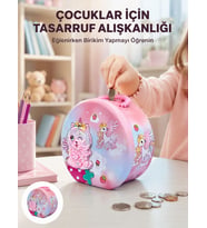 Mini Çocuk Para Kasası Güvenli Kilitli Birikim Kutusu