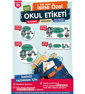 Okul Etiketi  Wednesday Kalem Defter Etiketi Özel İsim Yazılabilen Etiket Seti - İsim Etiketi-T580-OE95