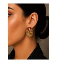 XUPING ROSE RENK, KIRMIZI MİNELİ YELPAZR KÜPE ACR9947