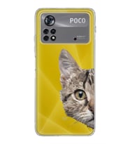 Xiaomi Poco X4 Pro Kamera Korumalı Kapak Catface Tasarımlı Şeffaf Kılıf