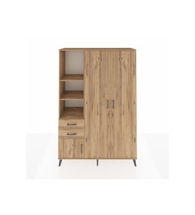 Hyperion Gardrop 5 Raflı 2 Çekmeceli Tek Askılı 132x44x195 Çam-Çam