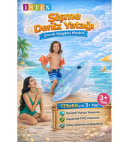 INTEX 58535 Şişme Deniz Yatağı Çocuk Dolphin Model 175x66 cm 3+ Yaş Su Oyuncağı
