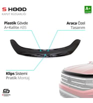 Dacia Uyumlu Lodgy ABS Plastik Kaput Rüzgarlığı 2012 Üzeri A+Kalite Parça