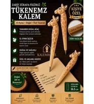 Kalemhane Kişiye Özel El Oyma İşçilik Özel Yapım Tükenmez Kalem Zürafa Figürlü