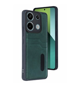 Xiaomi Redmi 15c 4g Sara Kartvizitli Deri Kılıf - Yeşil