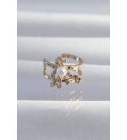 Pirinç Gold Renk İncili Ahtapot Earcuff Küpe (Karışık)