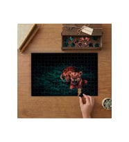 Aslanlar - Vahşi Hayvanlar Tasarımı 240 parça Ahşap Puzzle Ahşap Kutuda MP03080
