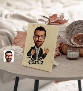 BK Gift Kişiye Özel İsimli Erkek Karikatürlü Dekoratif Ahşap Çerçeve Model 50