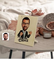 BK Gift Kişiye Özel İsimli Erkek Karikatürlü Dekoratif Ahşap Çerçeve Model 50
