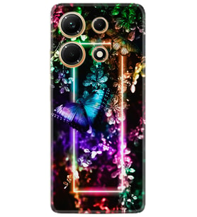 Infınix Note 30 Kılıf Silikon Desen Özel Seri Butterfly Neon 1684