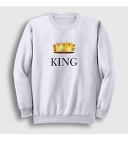 Presmono Unisex Beyaz King Kral Sweatshirt 381331tt (Beyaz)
