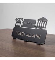 Kişiye Özel Hediyelik Arkeolog Mimar Mühendis Müdür Tasarımlı Metal Masaüstü İsimlik (Siyah)