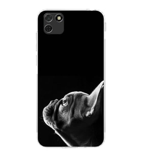 PrintiFy Huawei Y5P ile Uyumlu Köpek 1 Kamera Korumalı Şeffaf Kılıf