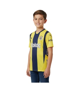 Fenerbahçe Orijinal Lisanslı Unisex 24-25 Yeni Sezon Çubuklu ÇOCUK Forması (Sarı)