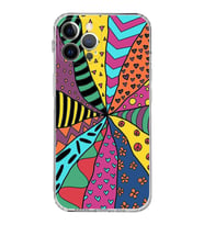 PrintiFy iPhone 12 Pro ile Uyumlu Retro Color 4  Kamera Korumalı Şeffaf  Kılıf