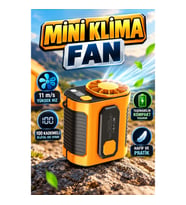Mini Klima Fan 11 m/s Yüksek Hızlı Turbo Fan – 100 Kademeli Dijital Hız Ayarı
