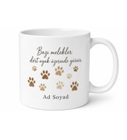 Kişiye Özel Köpek Patili Baskılı Kupa Bardak İsimli Hediye