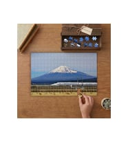 Fuji Dağı ve Hızlı Tren Tasarımı 240 parça Ahşap Puzzle Ahşap Kutuda MP08066